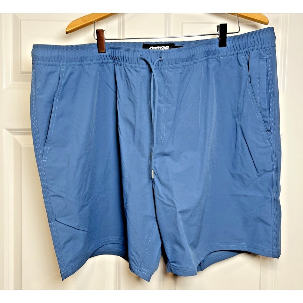 Mountain Khakis Nylon Deck Shorts Men's 2XL Blue DWR Stretch Elastic Waist NWT